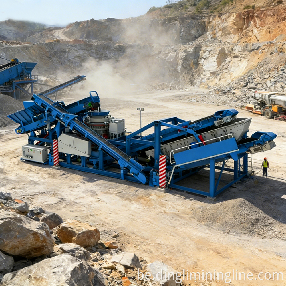 Portable Tracked Jaw Cone Screen Plant